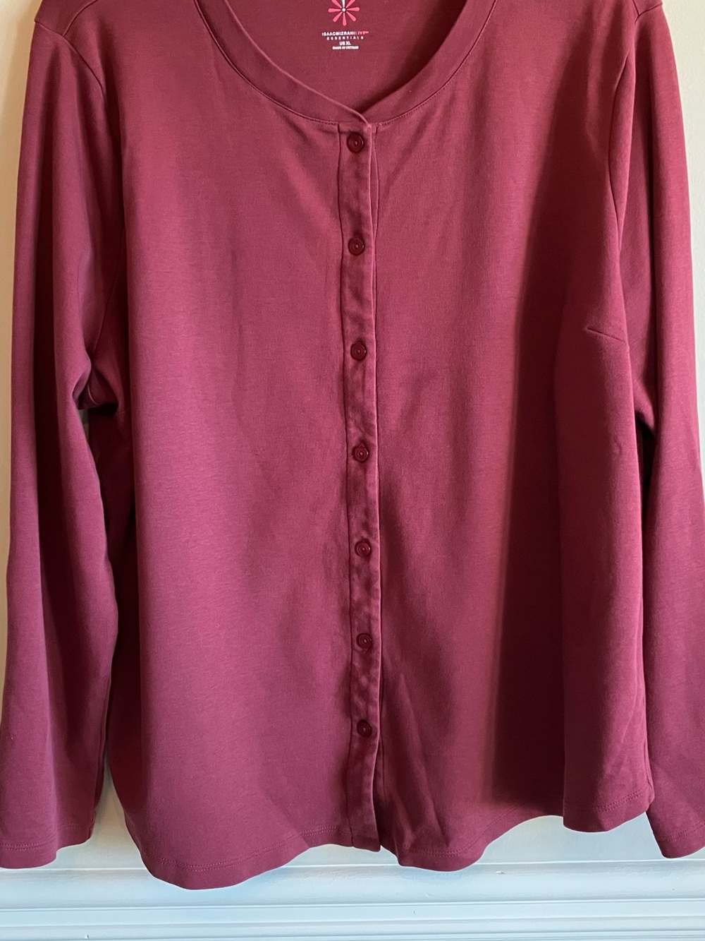 Isaac Mizrahi Essential  Long Sleeve Button-Front Cardigan Size XL.  Pima cotton